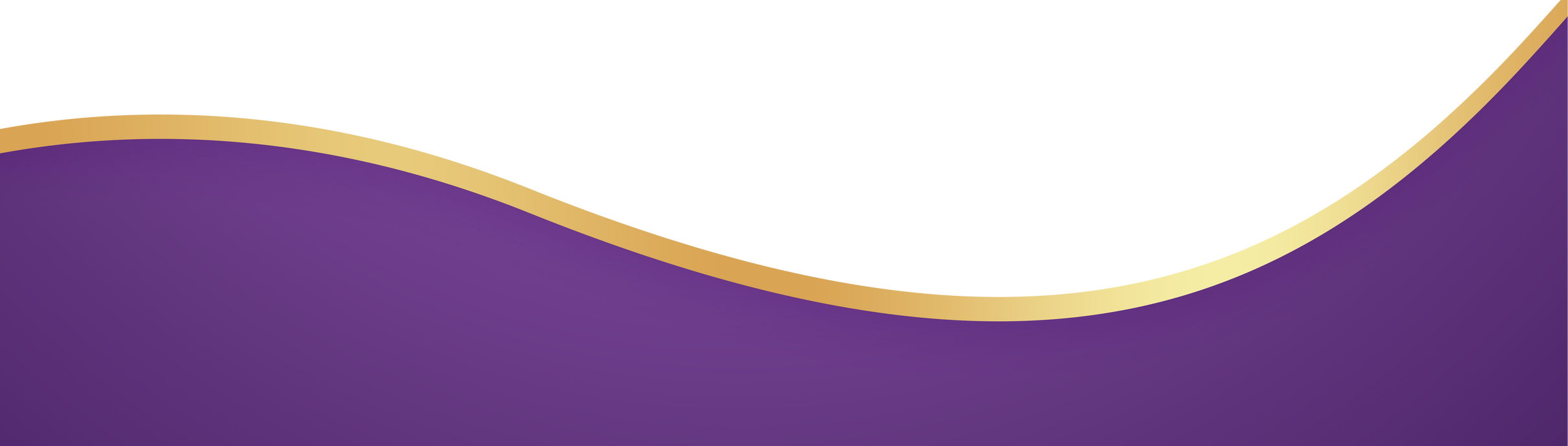 Purple and Gold Curve Border. Wavy Banner. Wave Banner.